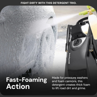 Sun Joe 3 Pack Premium Snow Foam Auto Washing Soap, Concentrated Detergent, AW3Q