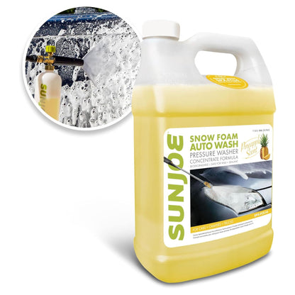 Sun Joe Premium Snow Foam Pineapple Scent Car Wash Soap & Cleaner, 1 Gal, FCS1G