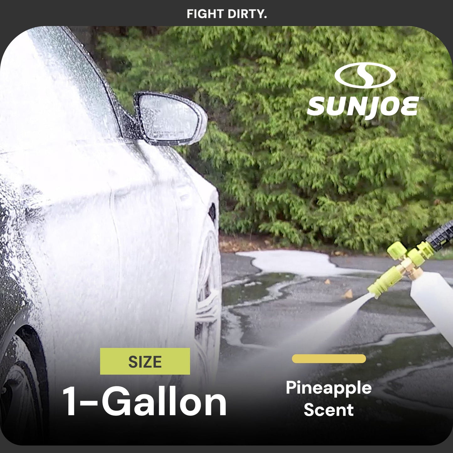 Sun Joe Premium Snow Foam Pineapple Scent Car Wash Soap & Cleaner, 1 Gal, FCS1G