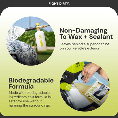 Sun Joe Premium Snow Foam Pineapple Scent Car Wash Soap & Cleaner, 1 Gal, FCS1G