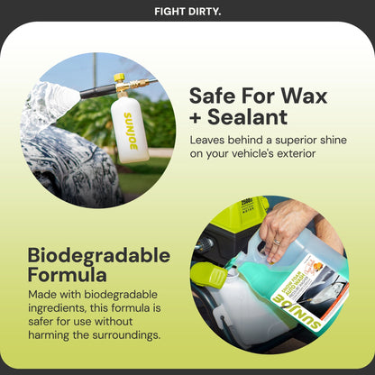 Sun Joe Premium Snow Foam Coconut Scent Car Washing Soap & Cleaner, 1 Gallon