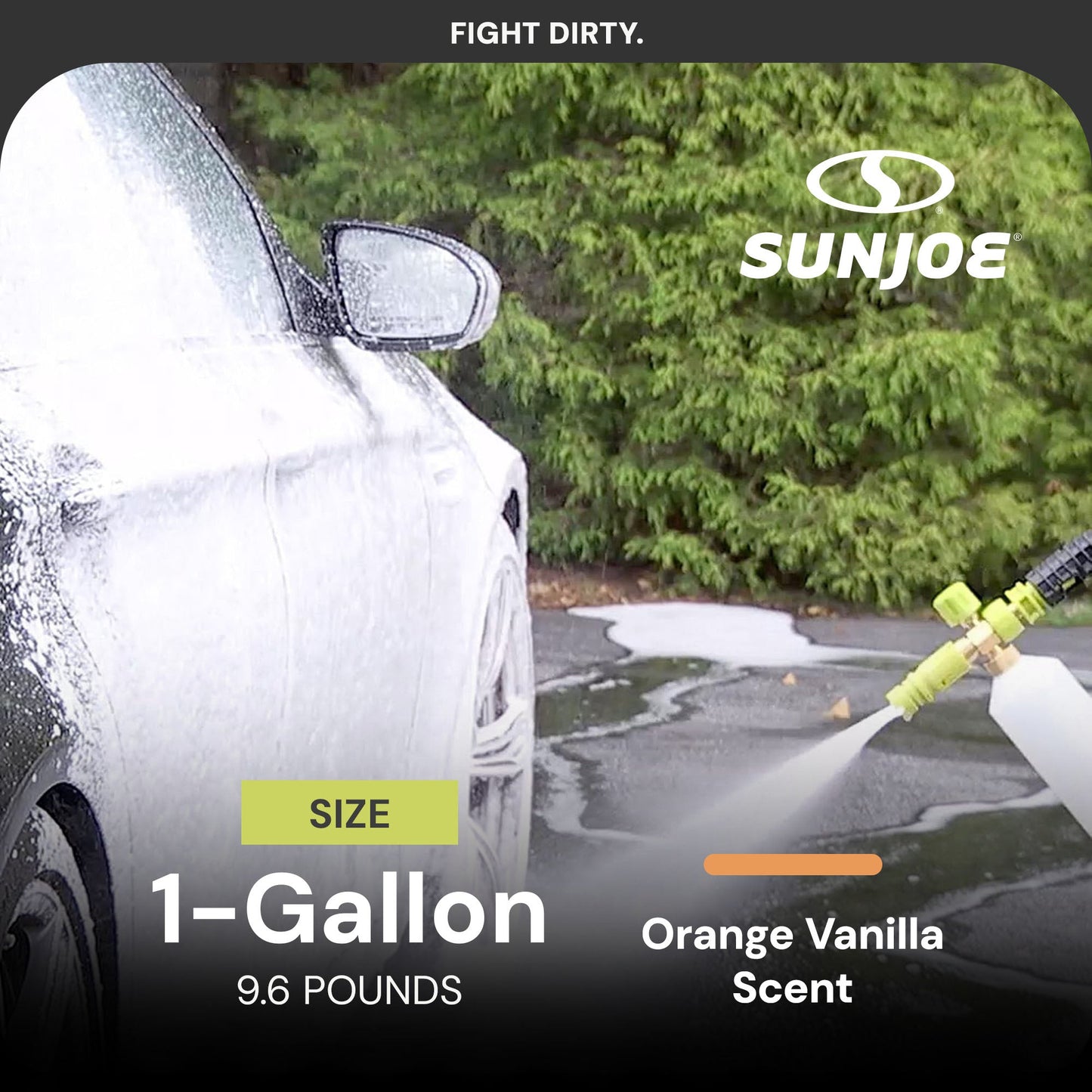 Sun Joe Premium Snow Foam Car Soap Cleaner, 1 Gal, Orange-Vanilla, SPX-FCS1G-CRM