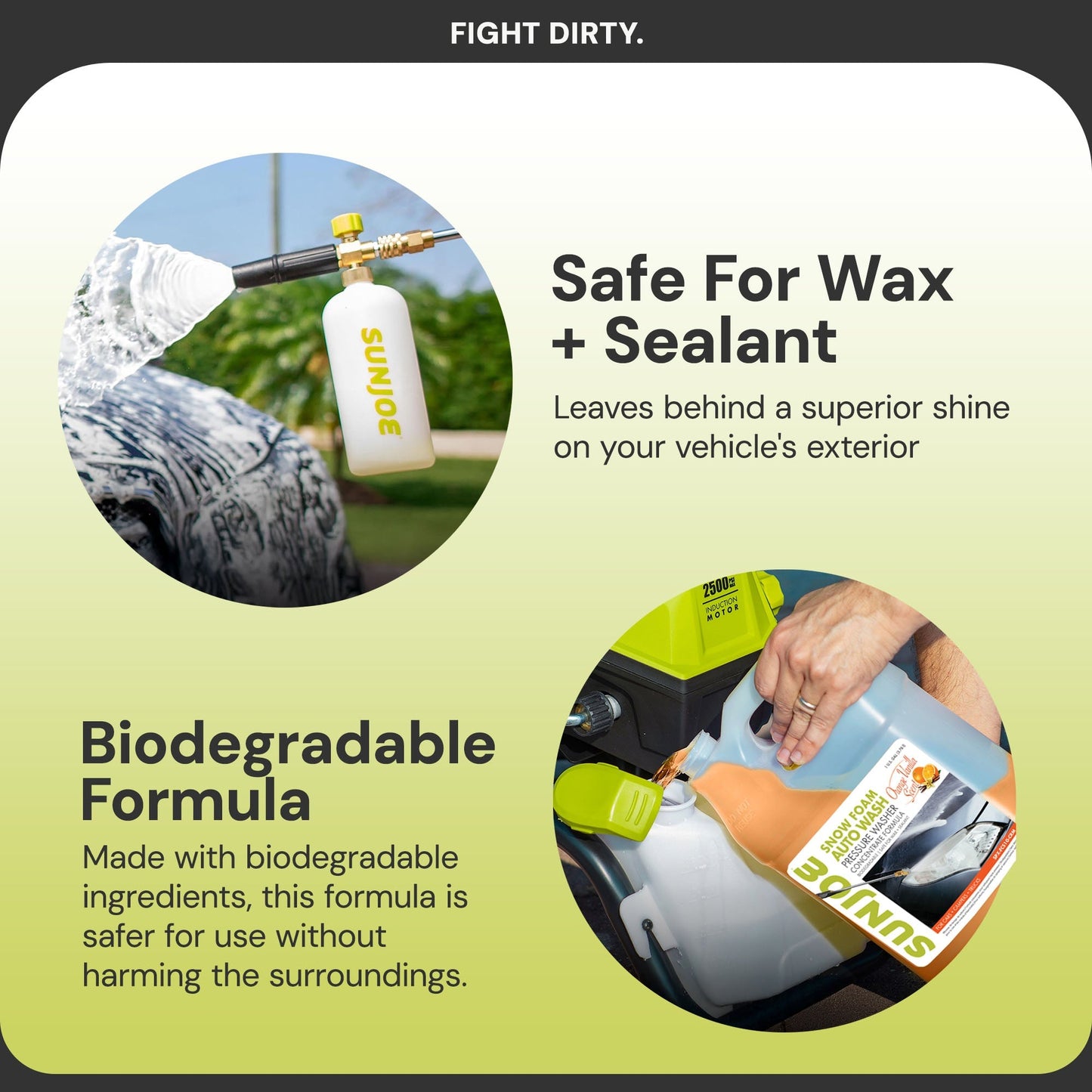 Sun Joe Premium Snow Foam Car Soap Cleaner, 1 Gal, Orange-Vanilla, SPX-FCS1G-CRM