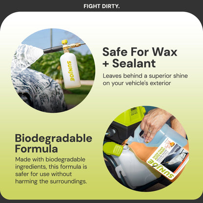 Sun Joe Premium Snow Foam Car Soap Cleaner, 1 Gal, Orange-Vanilla, SPX-FCS1G-CRM