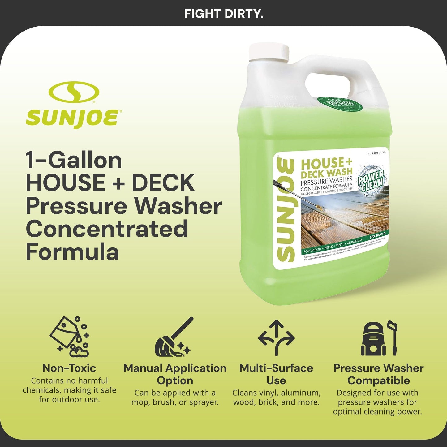 Sun Joe SPX-HDC1G House & Deck All-Purpose Pressure Washer Concentrated Cleaner