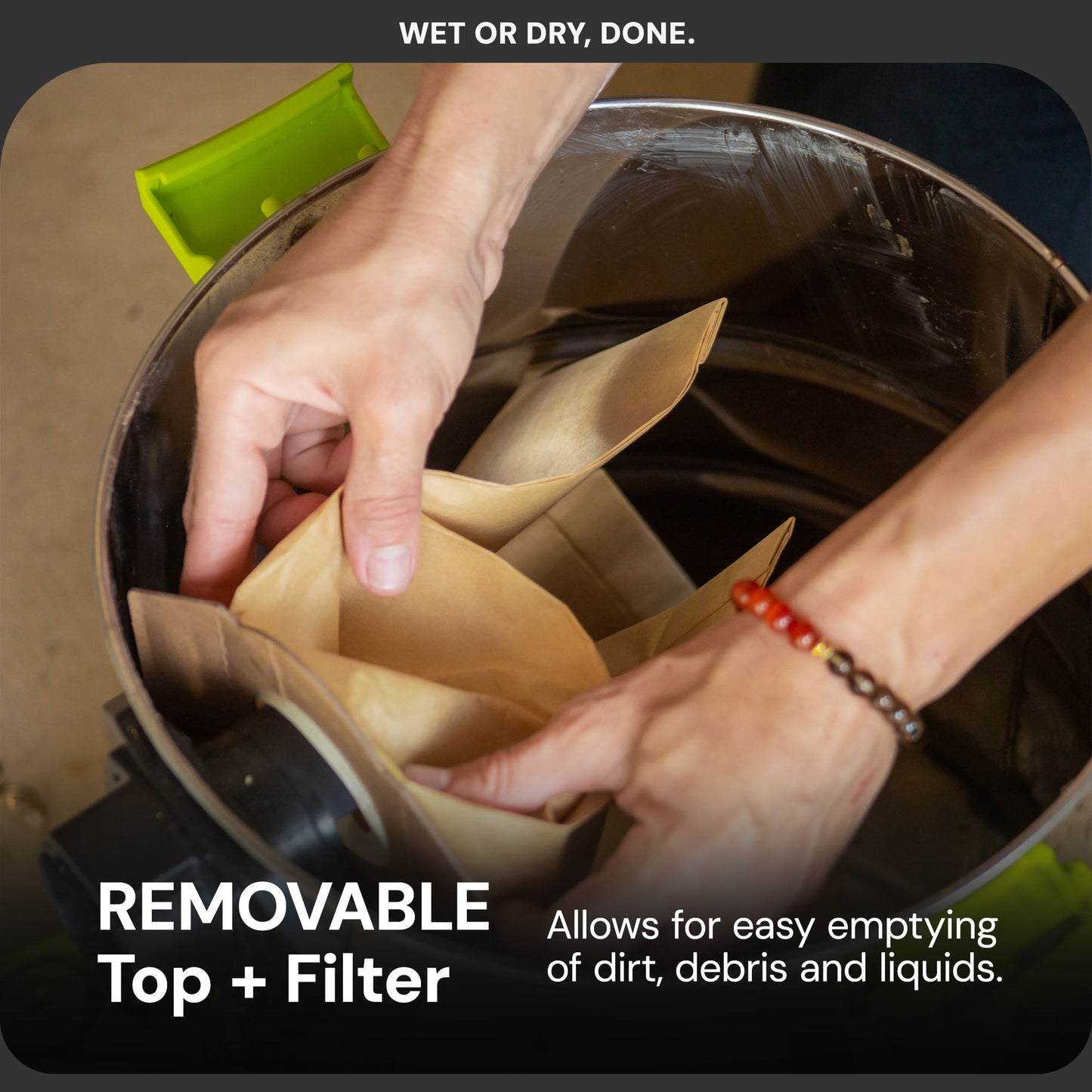 Sun Joe 24V Cordless Stainless Steel Wet or Dry Vacuum Kit, 5.3 Gal, 24V-WDV6000