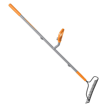 ErgieShovel 54 Inch Steel Bow Rake, Ergonomic Dual Handles, 16 Tines, ERG-BWRK16