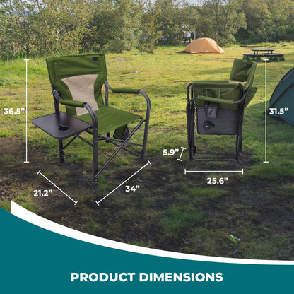 Bliss Hammocks 24V Heated Seat, Folding Chair w/Battery & 3 Heat Settings, Green