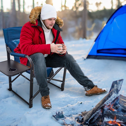 Bliss Hammocks 24V Heated Seat, Folding Chair w/Battery & 3 Heat Settings, Blue