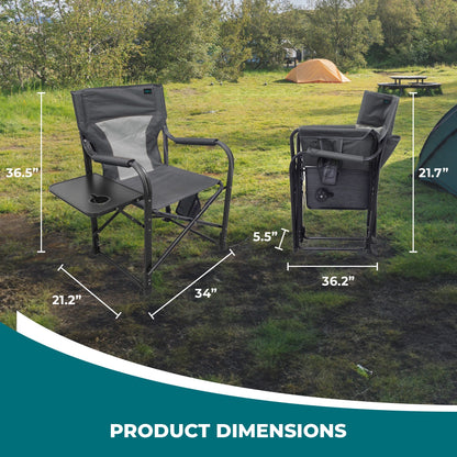 Bliss Hammocks 24V Heated Seat, Folding Chair w/Battery & 3 Heat Settings, Gray