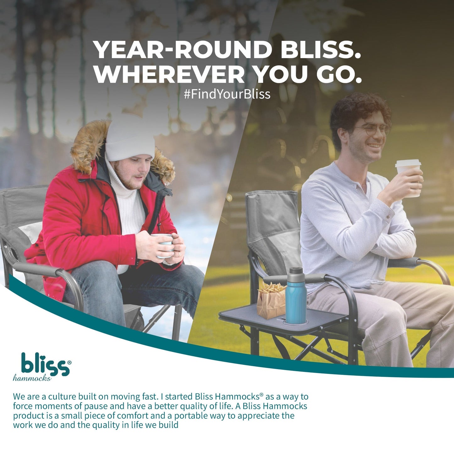 Bliss Hammocks 24V Heated Seat, Folding Chair w/Battery & 3 Heat Settings, Gray