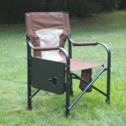 Bliss Hammocks 24V Heated Seat, Folding Chair w/Battery & 3 Heat Settings, Brown