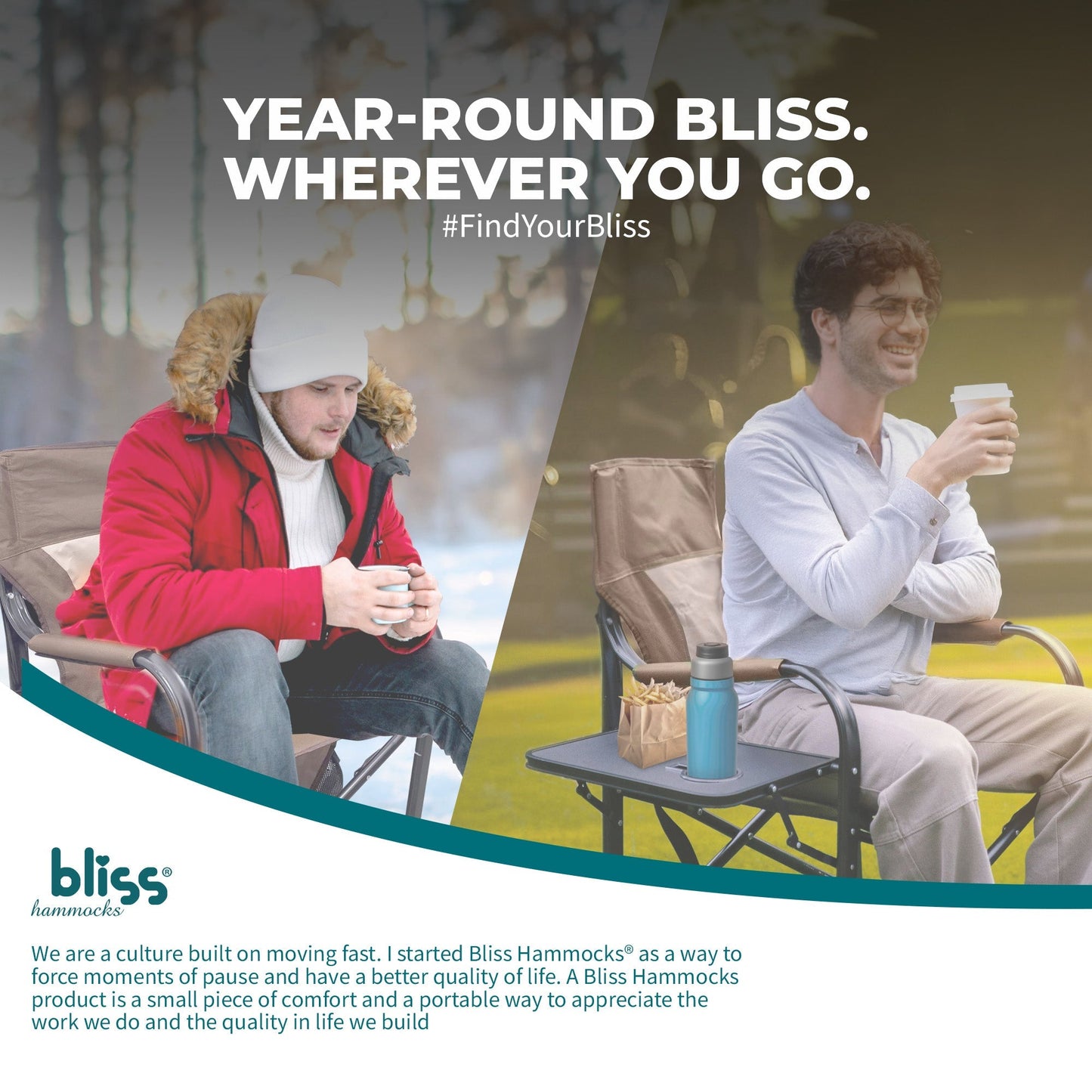 Bliss Hammocks 24V Heated Seat, Folding Chair w/Battery & 3 Heat Settings, Brown