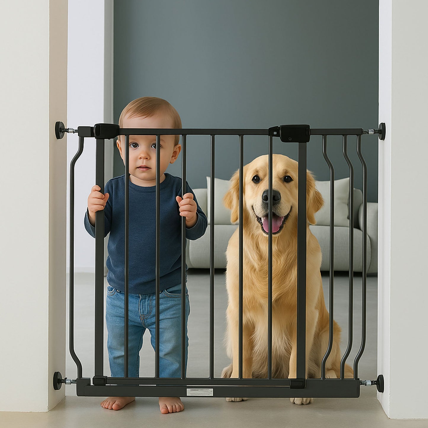 BalanceFrom Walk Thru Safety Gate, Baby & Pet, Doorways, Hallways, 30”, Graphite