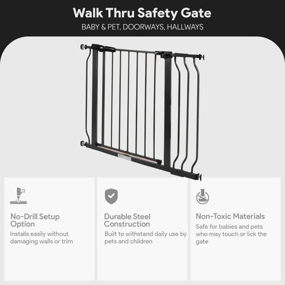 BalanceFrom Walk Thru Safety Gate, Baby & Pet, Doorways, Hallways, 30”, Graphite