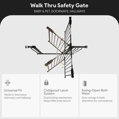 BalanceFrom Walk Thru Safety Gate, Baby & Pet, Doorways, Hallways, 30”, Graphite