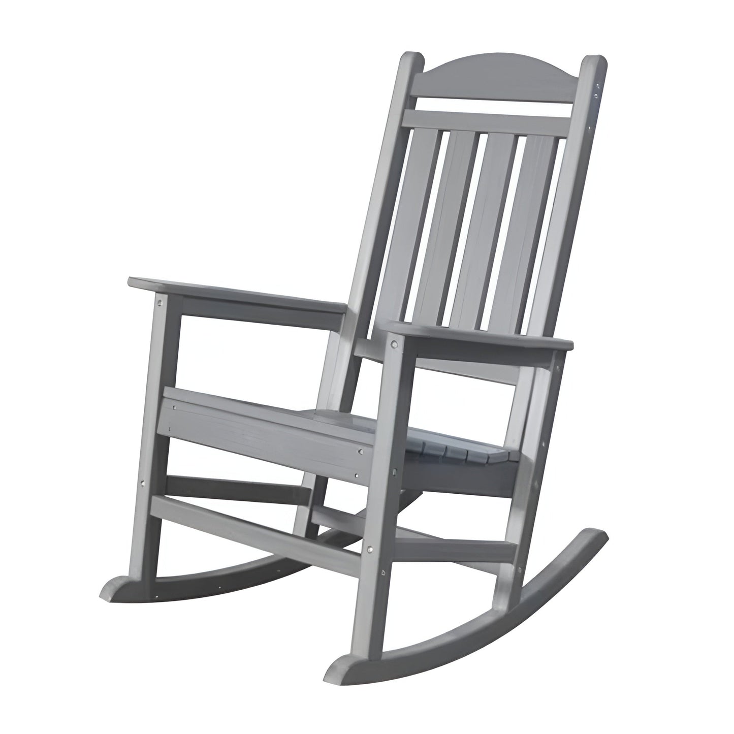 Trapper’s Peak Outdoor Rocking Chair Poly Lumber Grain, Steel Frame, Light Gray