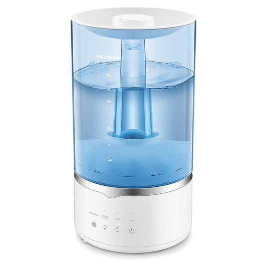 Pelonis 4L Quiet Ultrasonic Warm Cool Mist Bedroom Humidifier Diffuser, White