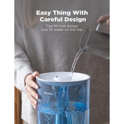 Pelonis 4L Quiet Ultrasonic Warm Cool Mist Bedroom Humidifier Diffuser, White