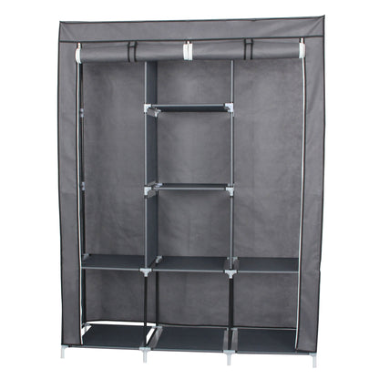 Neat Living Portable Wardrobe Closet Organizer, Cover, Shelves for Clothes, Gray