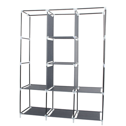 Neat Living Portable Wardrobe Closet Organizer, Cover, Shelves for Clothes, Gray