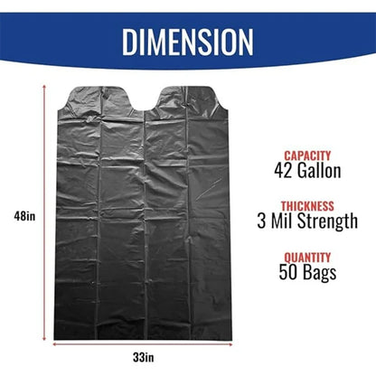 Generic 50 Count Contractor Trash Bags, Heavy-Duty Thick Garbage Sack, 42 Gallon