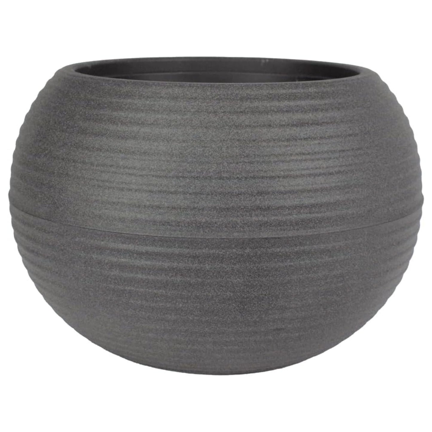 The HC Companies 8 Inch Atlas Sphere Planter, Round Plastic Plant Pot, Gray