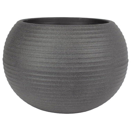 The HC Companies 8 Inch Atlas Sphere Planter, Round Plastic Plant Pot, Gray