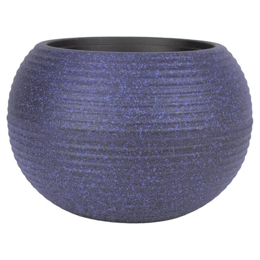 The HC Companies 8 Inch Atlas Sphere Planter, Round Plastic Plant Pot, Blue