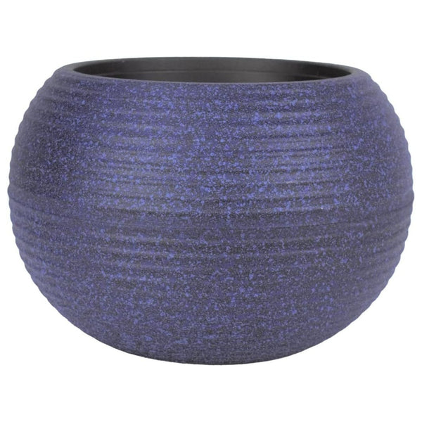 The HC Companies 10 Inch Atlas Sphere Planter, Round Plastic Plant Pot, Blue