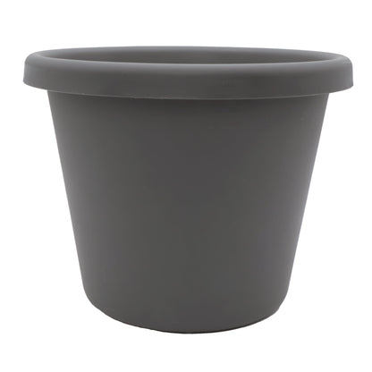 The HC Companies 14 Inch Round Classic Planter, Plastic Plant Pot, Warm Gray