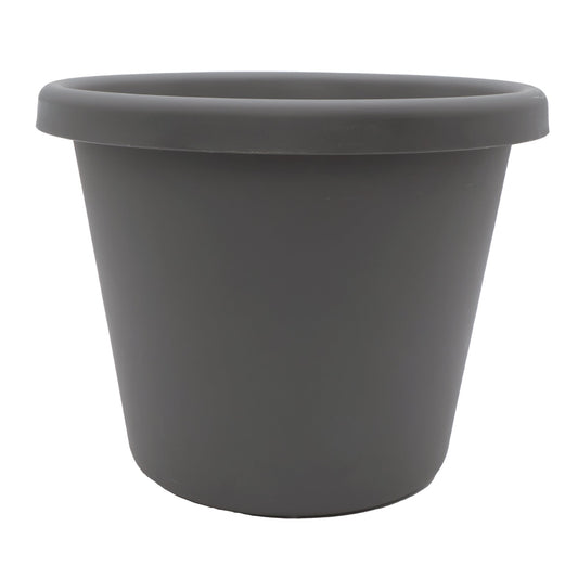The HC Companies 14 Inch Round Classic Planter, Plastic Plant Pot, Warm Gray