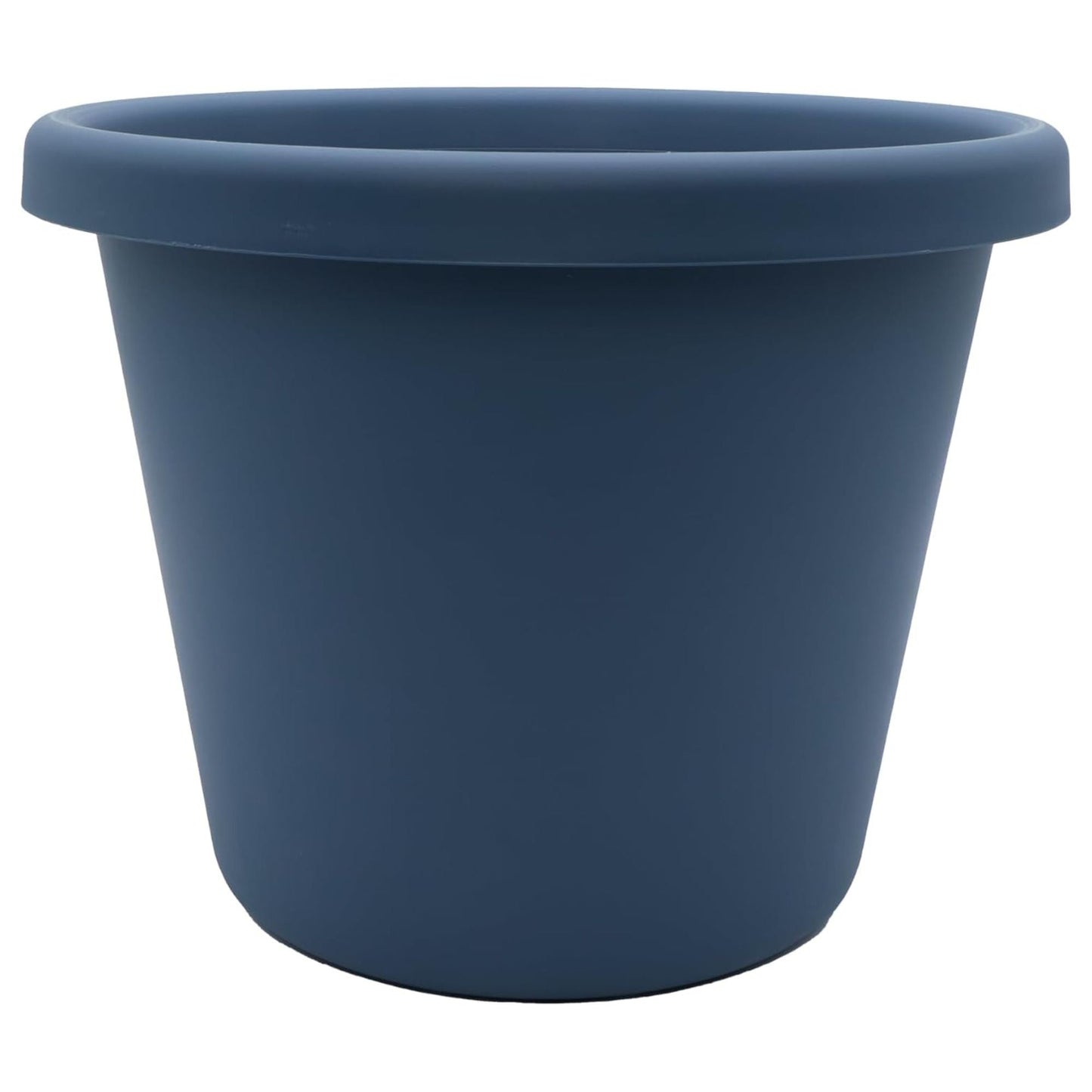 The HC Companies 14 Inch Round Classic Planter, Plastic Plant Pot, Slate Blue