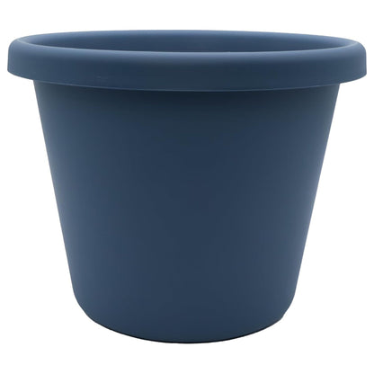 The HC Companies 14 Inch Round Classic Planter, Plastic Plant Pot, Slate Blue