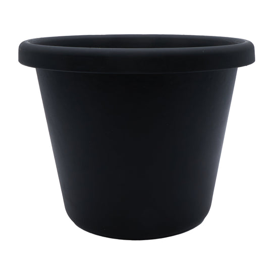 The HC Companies 14 Inch Round Classic Planter, Plastic Plant Pot, Black