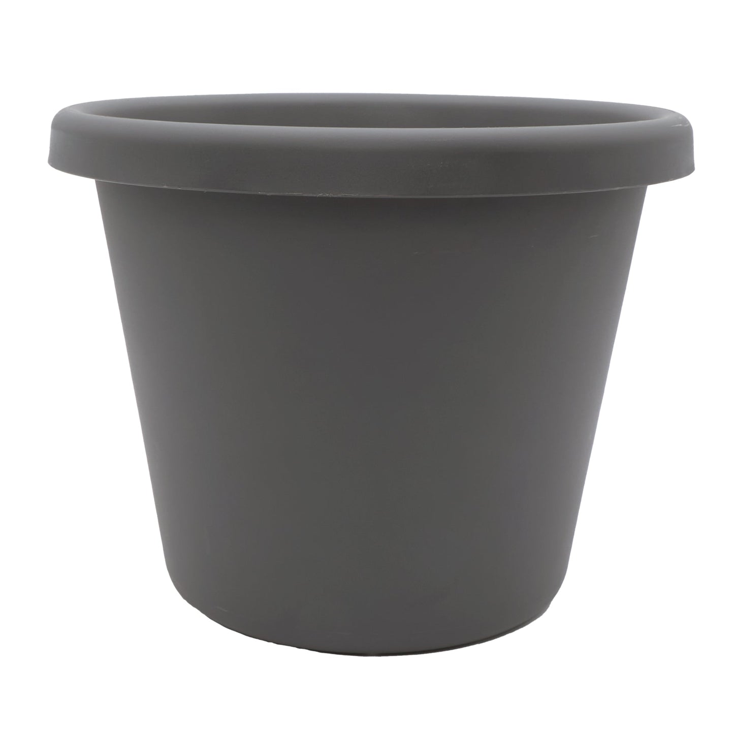 The HC Companies 15.5 Inch Round Classic Planter, Plastic Plant Pot, Warm Gray