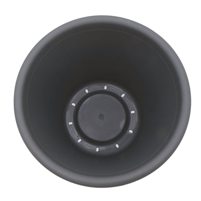 The HC Companies 15.5 Inch Round Classic Planter, Plastic Plant Pot, Warm Gray
