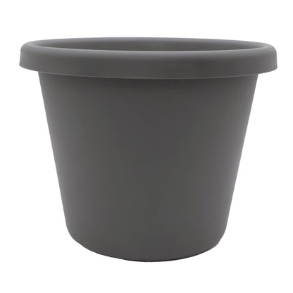 The HC Companies 17 Inch Round Classic Planter, Plastic Plant Pot, Warm Gray