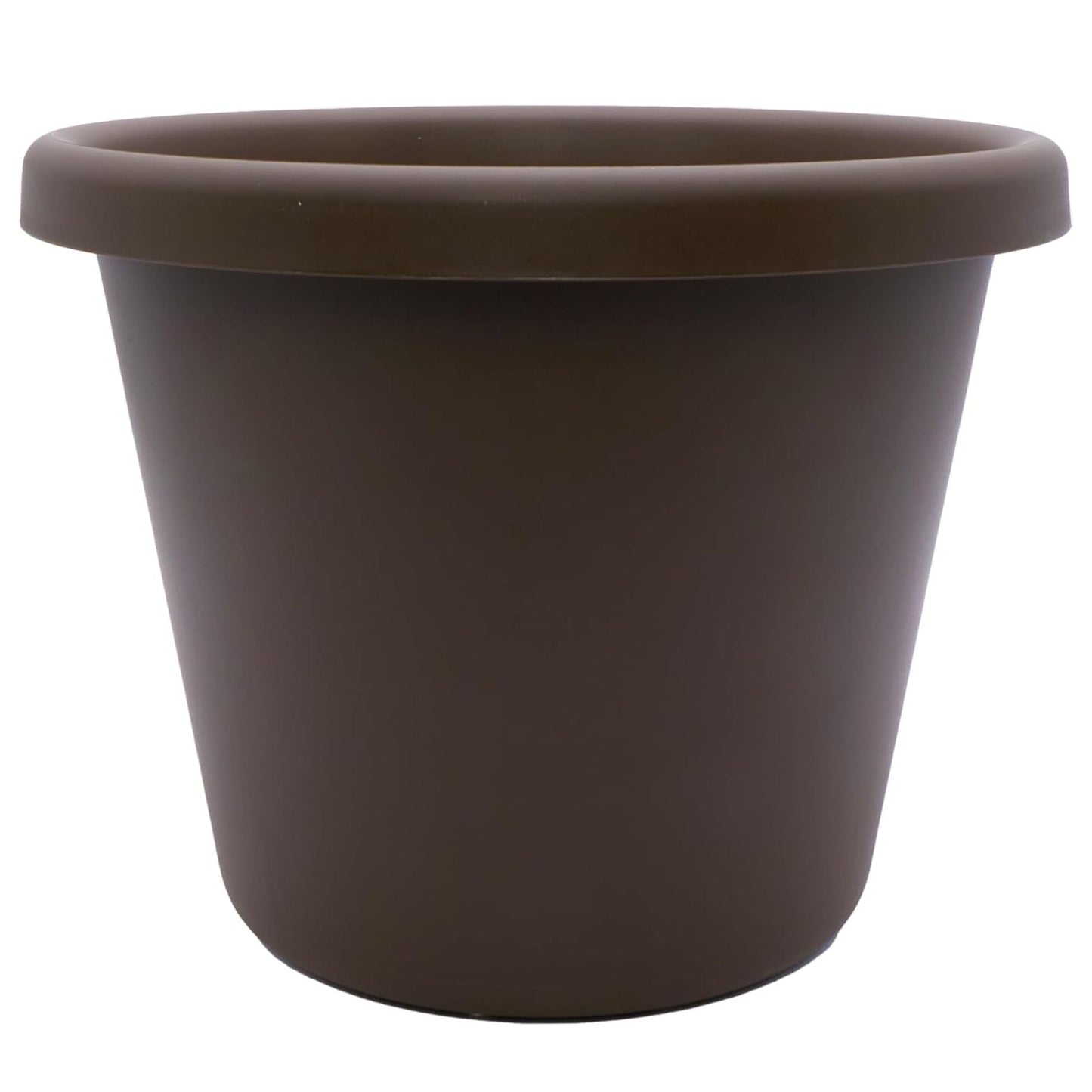 The HC Companies 17 Inch Round Classic Planter, Plastic Plant Pot, Chocolate