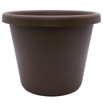 The HC Companies 17 Inch Round Classic Planter, Plastic Plant Pot, Chocolate