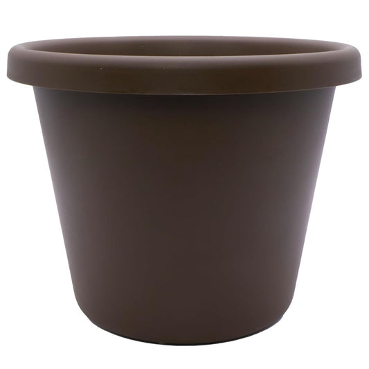 The HC Companies 17 Inch Round Classic Planter, Plastic Plant Pot, Chocolate