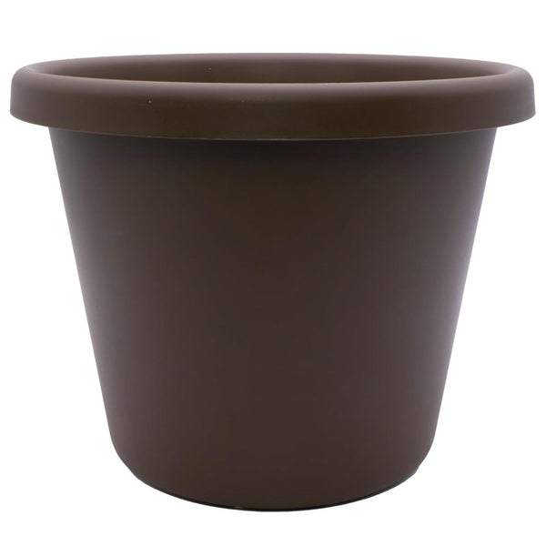 The HC Companies 17 Inch Round Classic Planter, Plastic Plant Pot, Chocolate