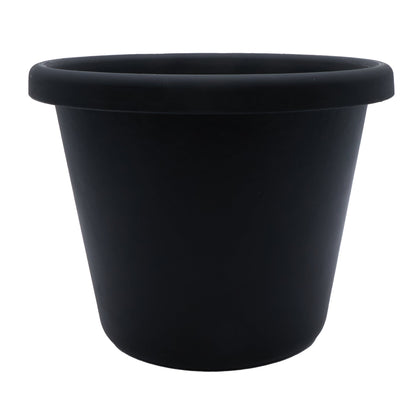 The HC Companies 17 Inch Round Classic Planter, Plastic Plant Pot, Black
