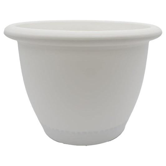 The HC Companies Sevilla Self-Watering Pot with Internal Disk, 12 Inch, White