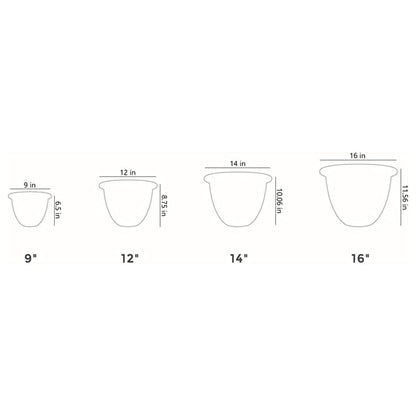 The HC Companies Sevilla Self-Watering Pot with Internal Disk, 12 Inch, White