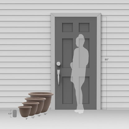 The HC Companies Sevilla Self-Watering Pot with Internal Disk, 12 Inch, White