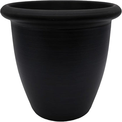 The HC Companies Sevilla Self-Watering Pot with Internal Disk, 12 Inch, Black