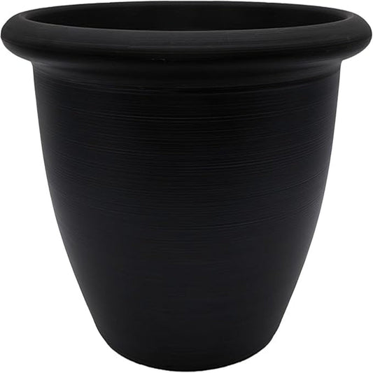 The HC Companies Sevilla Self-Watering Pot with Internal Disk, 12 Inch, Black