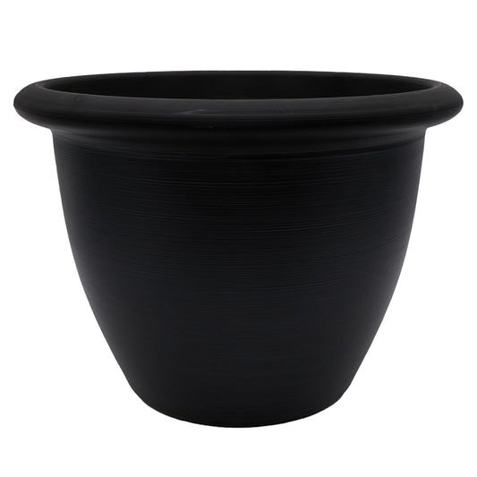 The HC Companies Sevilla Self-Watering Pot with Internal Disk, 14 Inch, Black