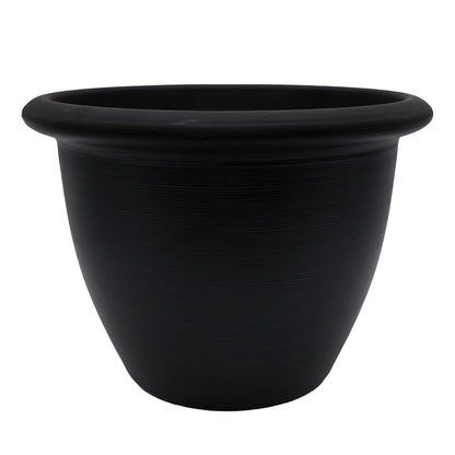 The HC Companies Sevilla Self-Watering Pot with Internal Disk, 16 Inch, Black